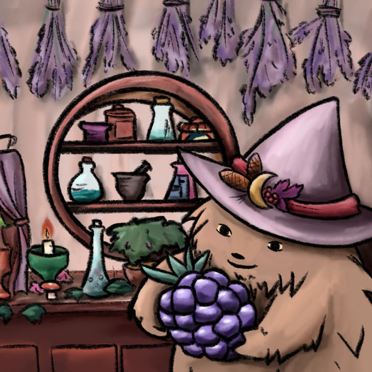 Fantasy nature candles featuring Harmony hedge witch of earth berry apothecary