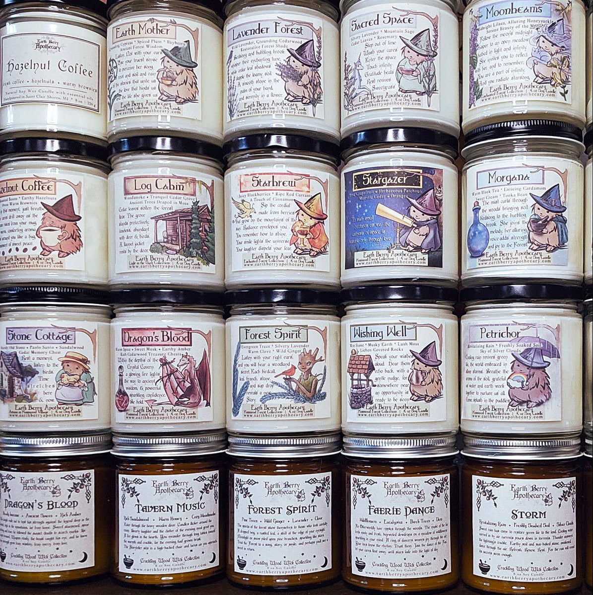 Cute candles for fantasy and nature lovers