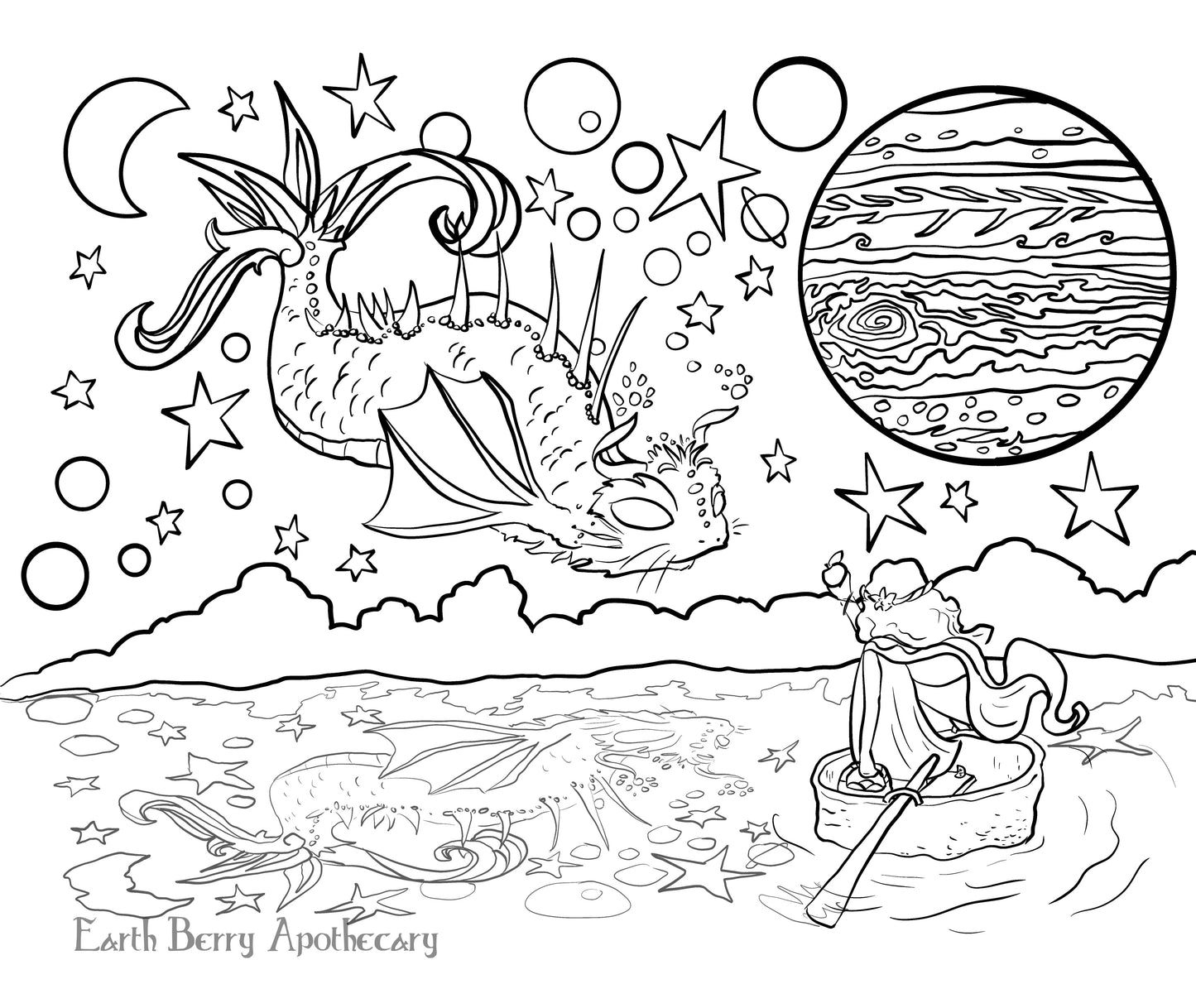 Moon Fish Coloring Page