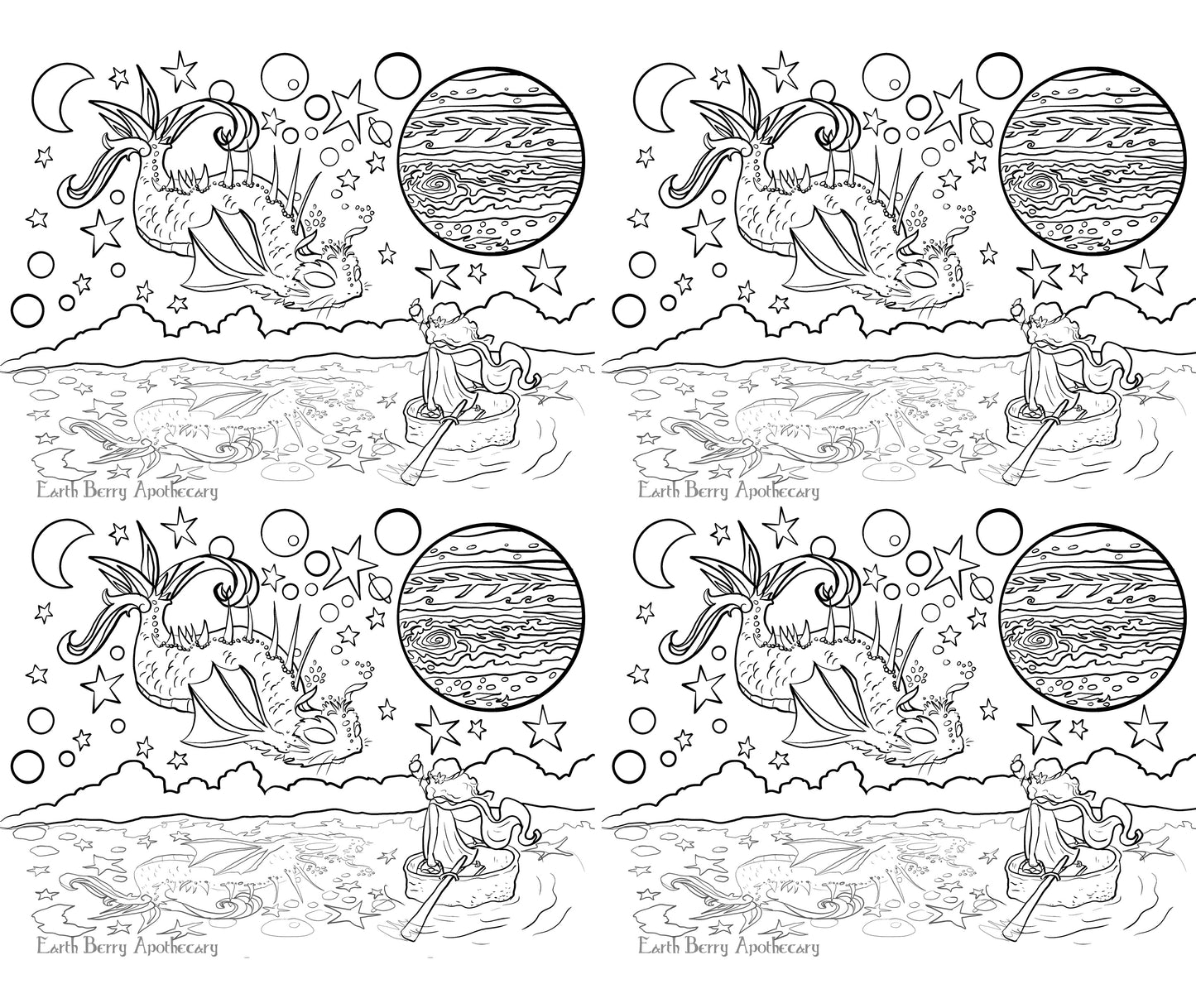 Moon Fish Coloring Page