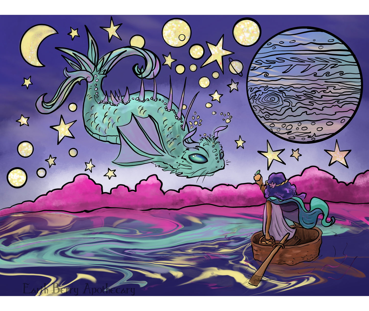 Moon Fish Coloring Page