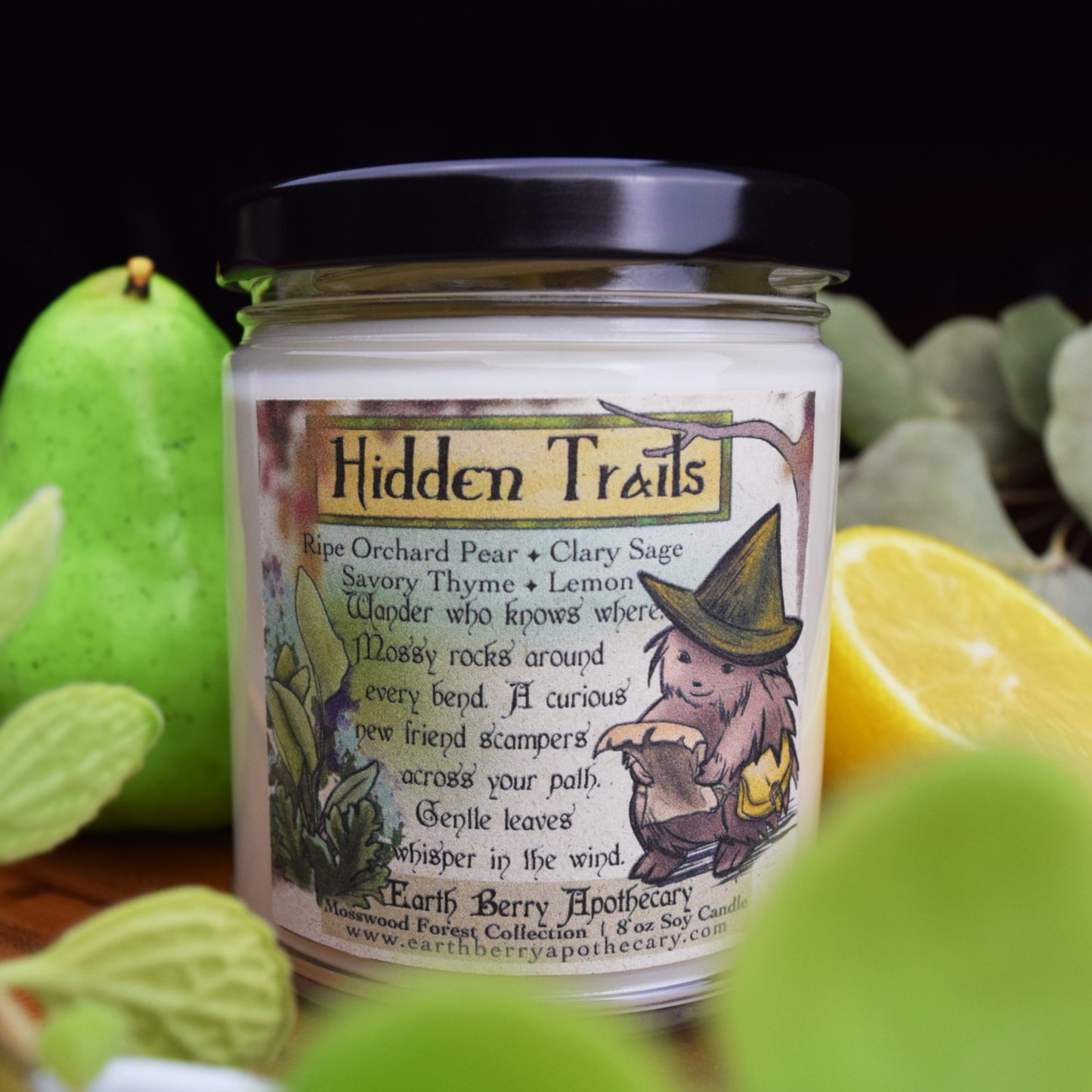 Sage & Lemon Soy Candle ✦ Hidden Trails