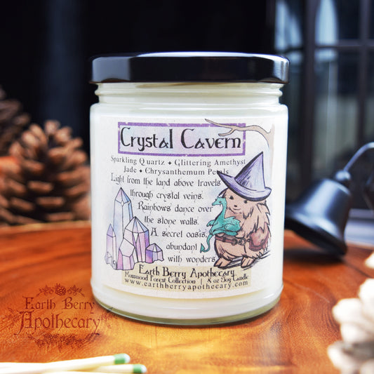 Crystal cavern fantasy themed candle