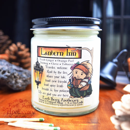 Fantasy tavern candle scented with orange citrus and tobacco
