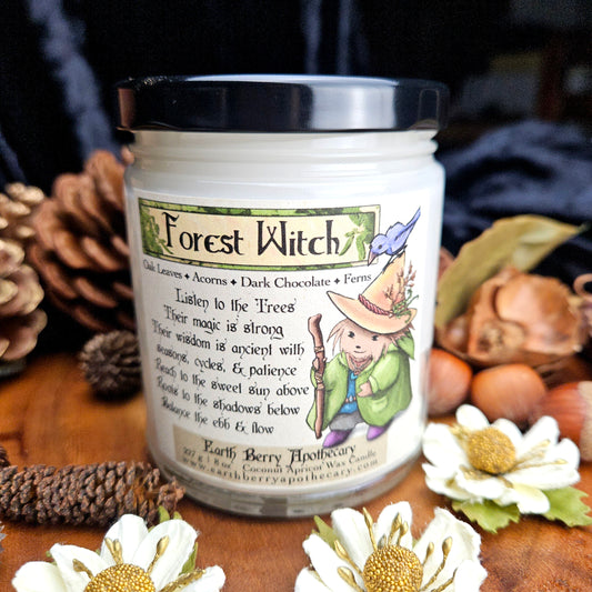 Forest Witch Candle | Coconut Apricot Wax | Oak Leaves and Acorns