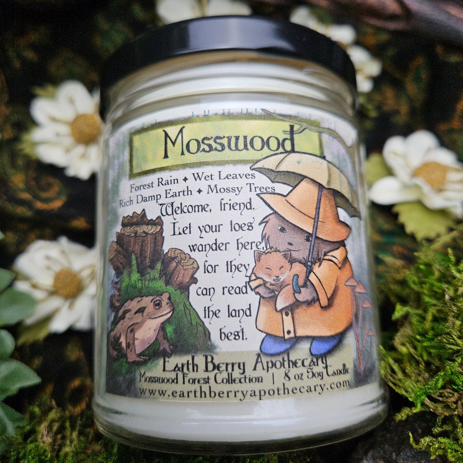 Moss candle for fantasy and nature lovers