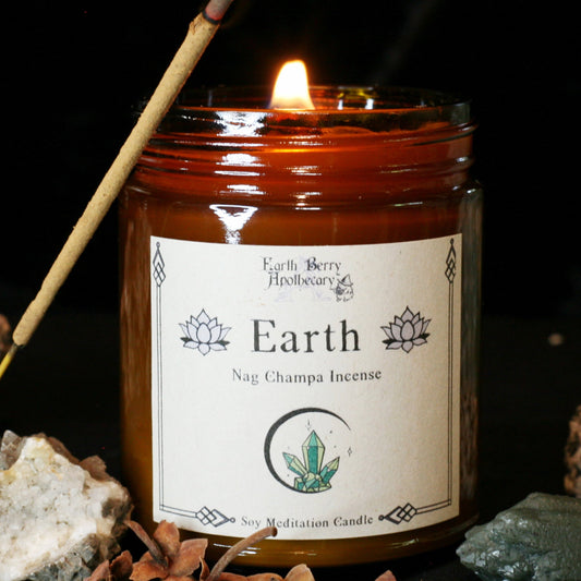 Nag Champa scented candle. Earth candle.