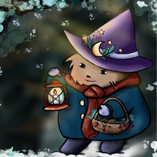 Harmony hedge witch holding a candle to light her way