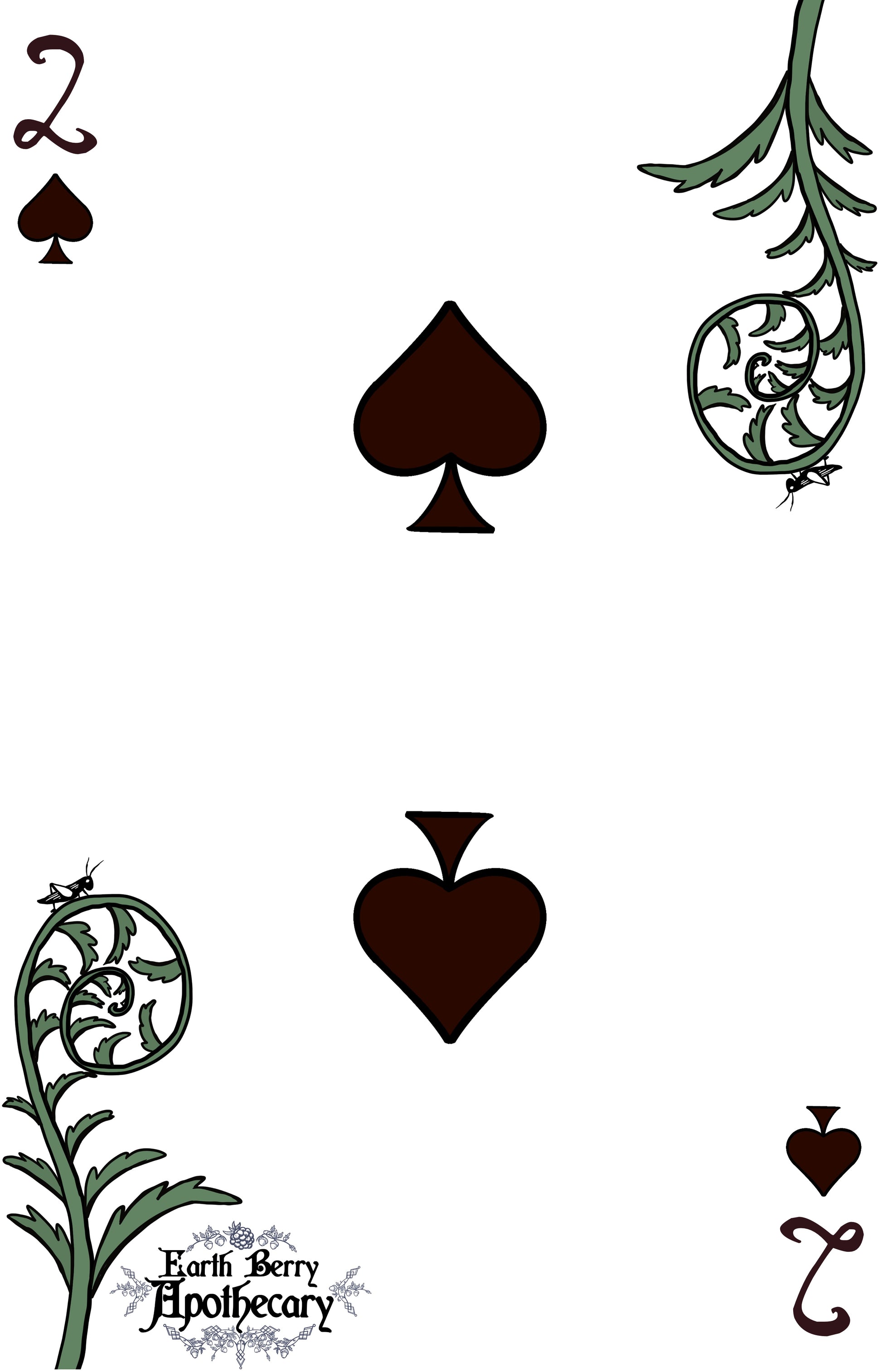 Nature and fantasy themed playing cards. The number cards have plants, feathers, and other magical nature items of curiosity.