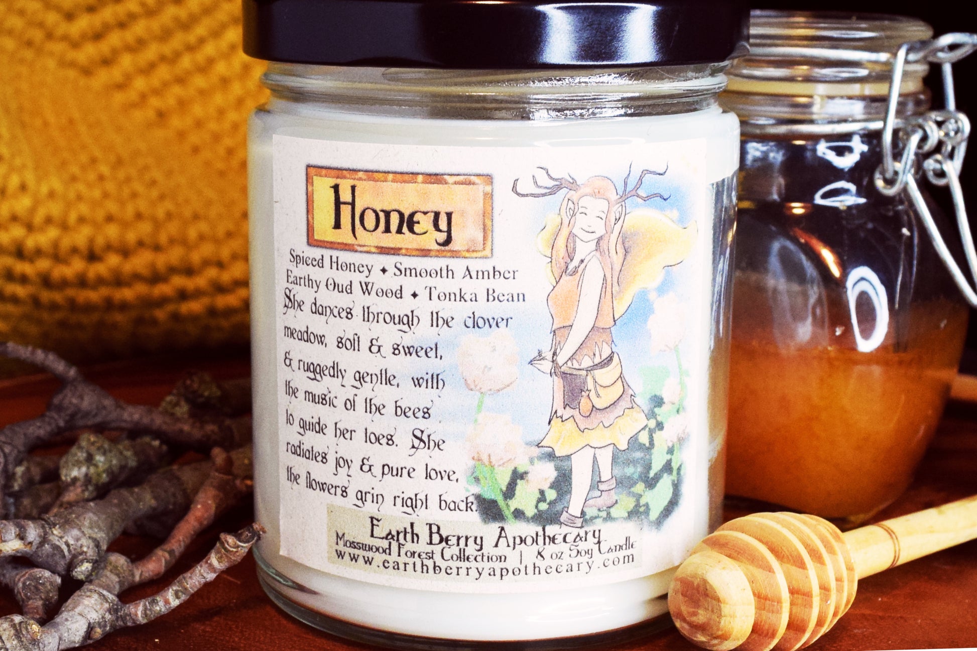 Honey scented flower fairy soy candle