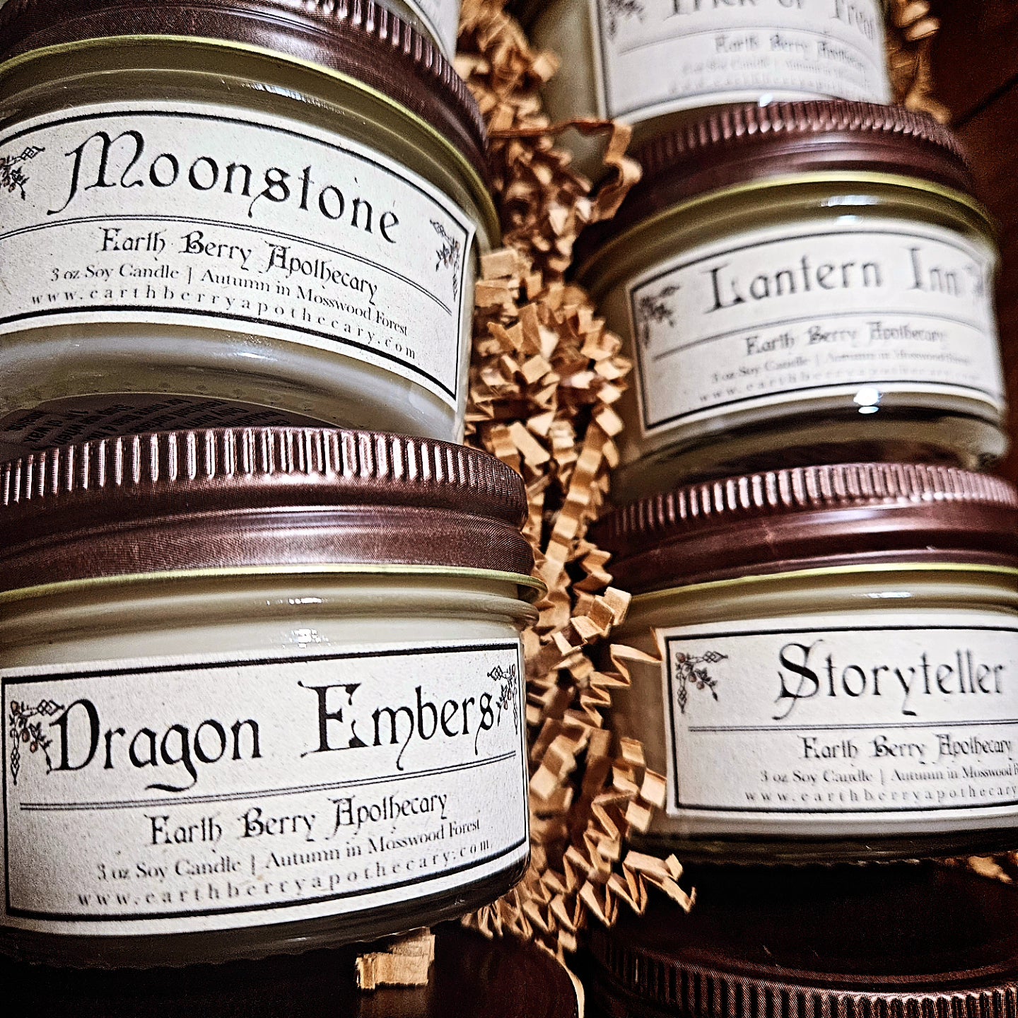 Fantasy themed soy candles