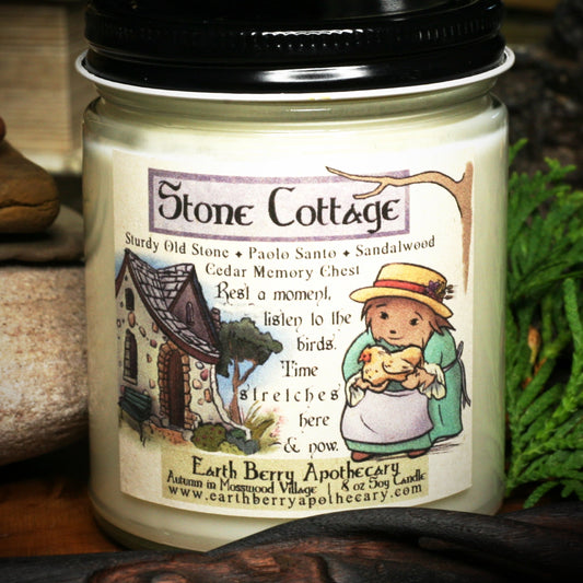 stone cottage paolo sant and cedar scented cottagecore soy candle