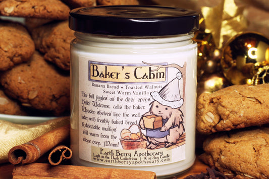 Baker’s Cabin banana nut bread fantasy scented soy candle. Always clean burning and nontoxic