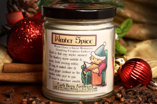 Winter spice warm clove scented soy candle. Always clean burning and nontoxic