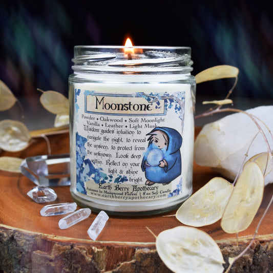 Suede & Vanilla Soy Candle ✦ Moonstone