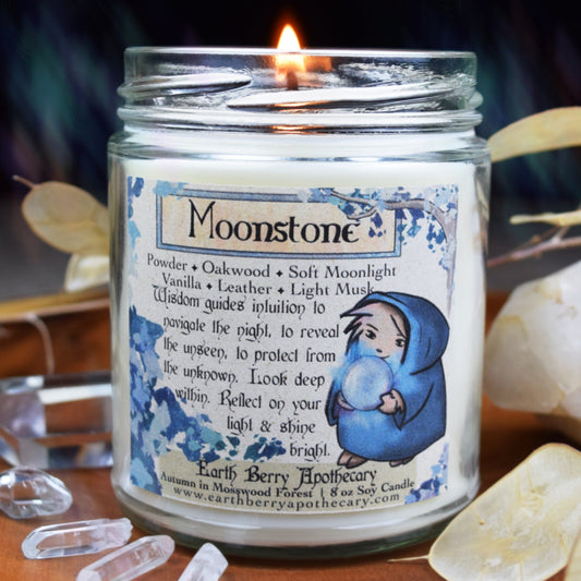 Suede & Vanilla Soy Candle ✦ Moonstone