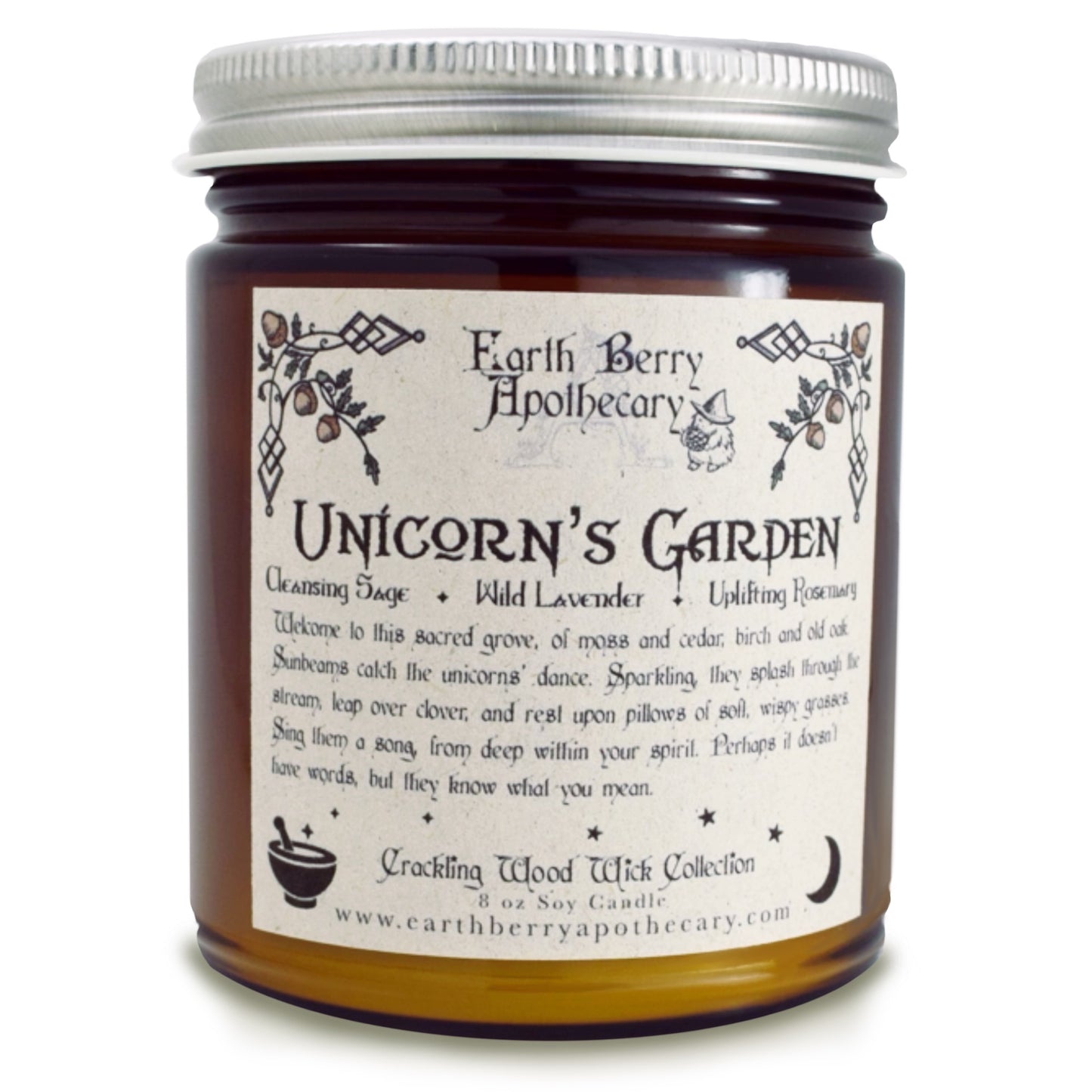 Unicorn’s Garden (Sacred Space) Crackling Wood Wick Candle - Sage & Lavender