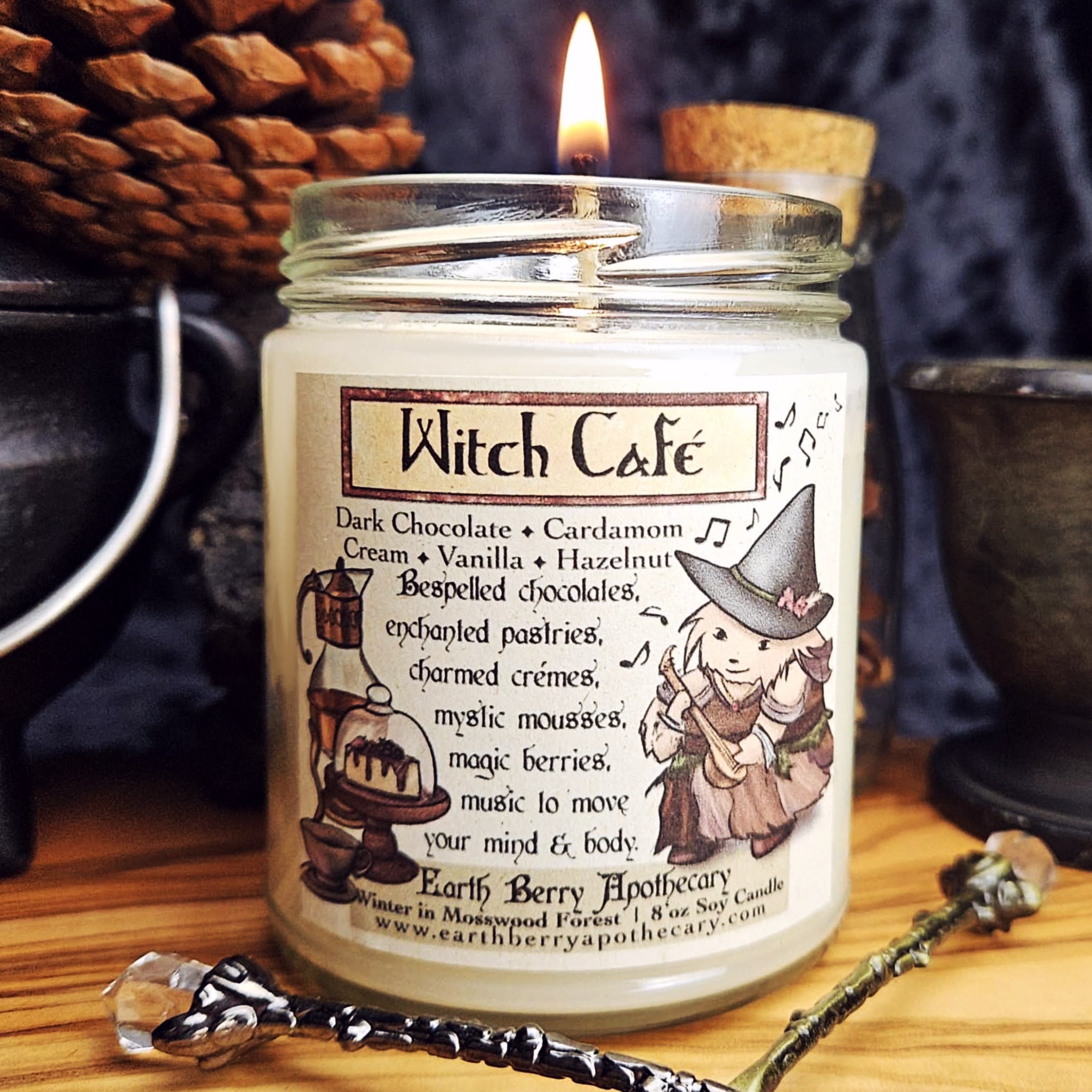 Witch Café | Cardamom Chocolate Vanilla Candle | Cute Fantasy