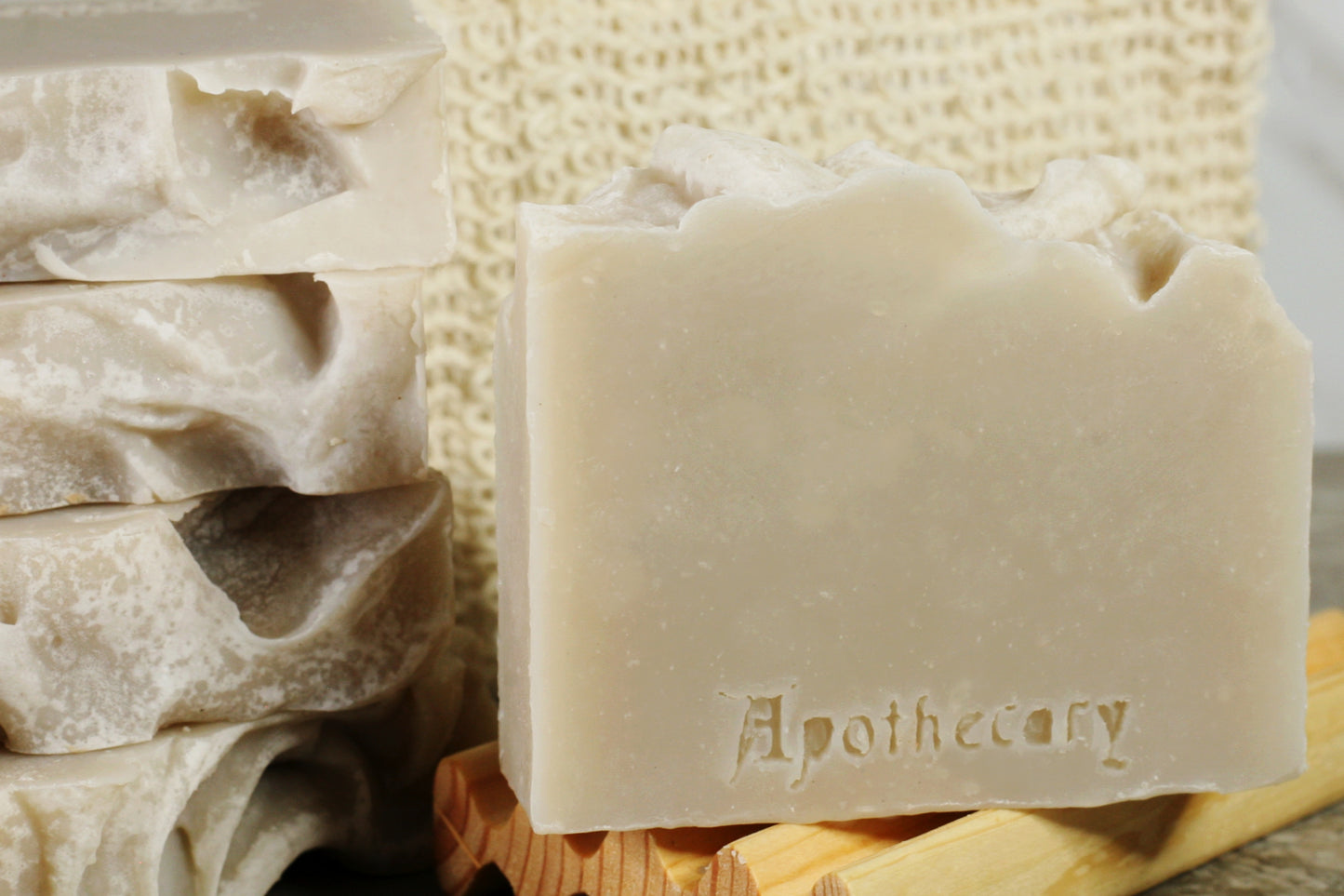Petrichor soap is a silvery stormy grey sea clay handmade soap