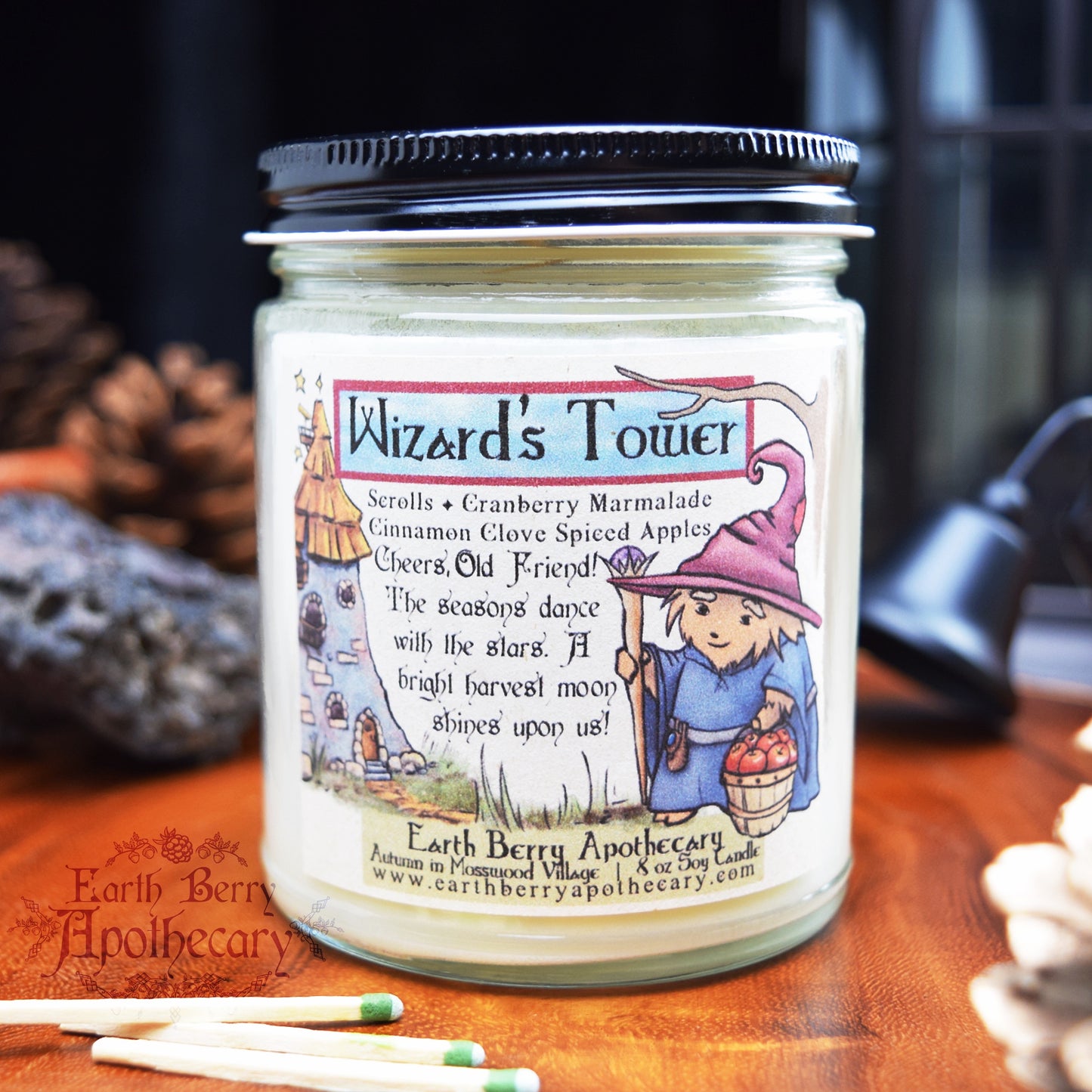 Spiced apple scented fantasy nature candle