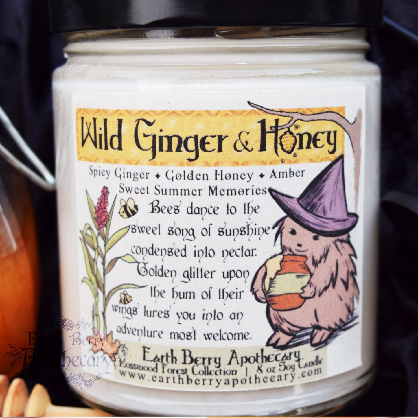 Wild ginger and honey scented fantasy nature candle
