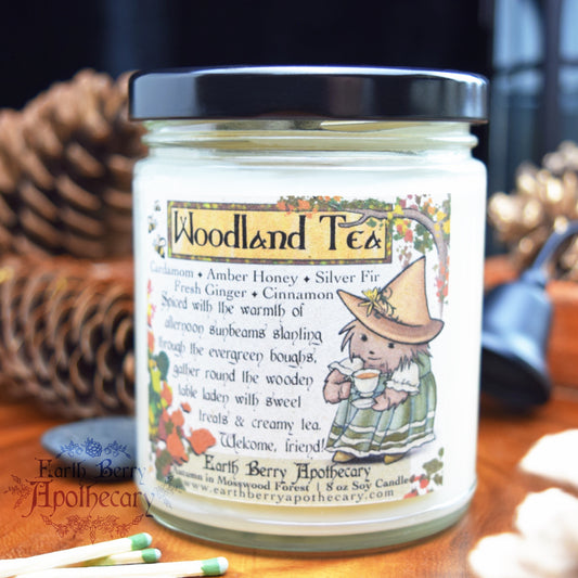 Magical fantasy tea party candle called woodland tea