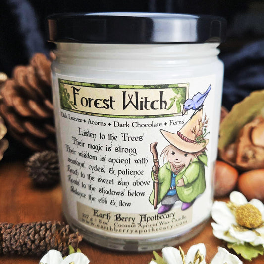 Forest Witch Candle | Coconut Apricot Wax | Oak Leaves and Acorns