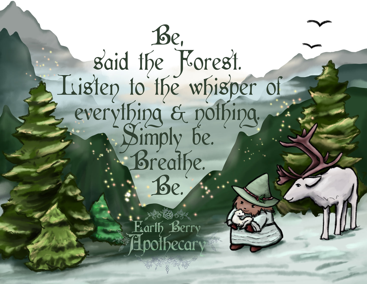 Winter in a Magical Forest Postcard