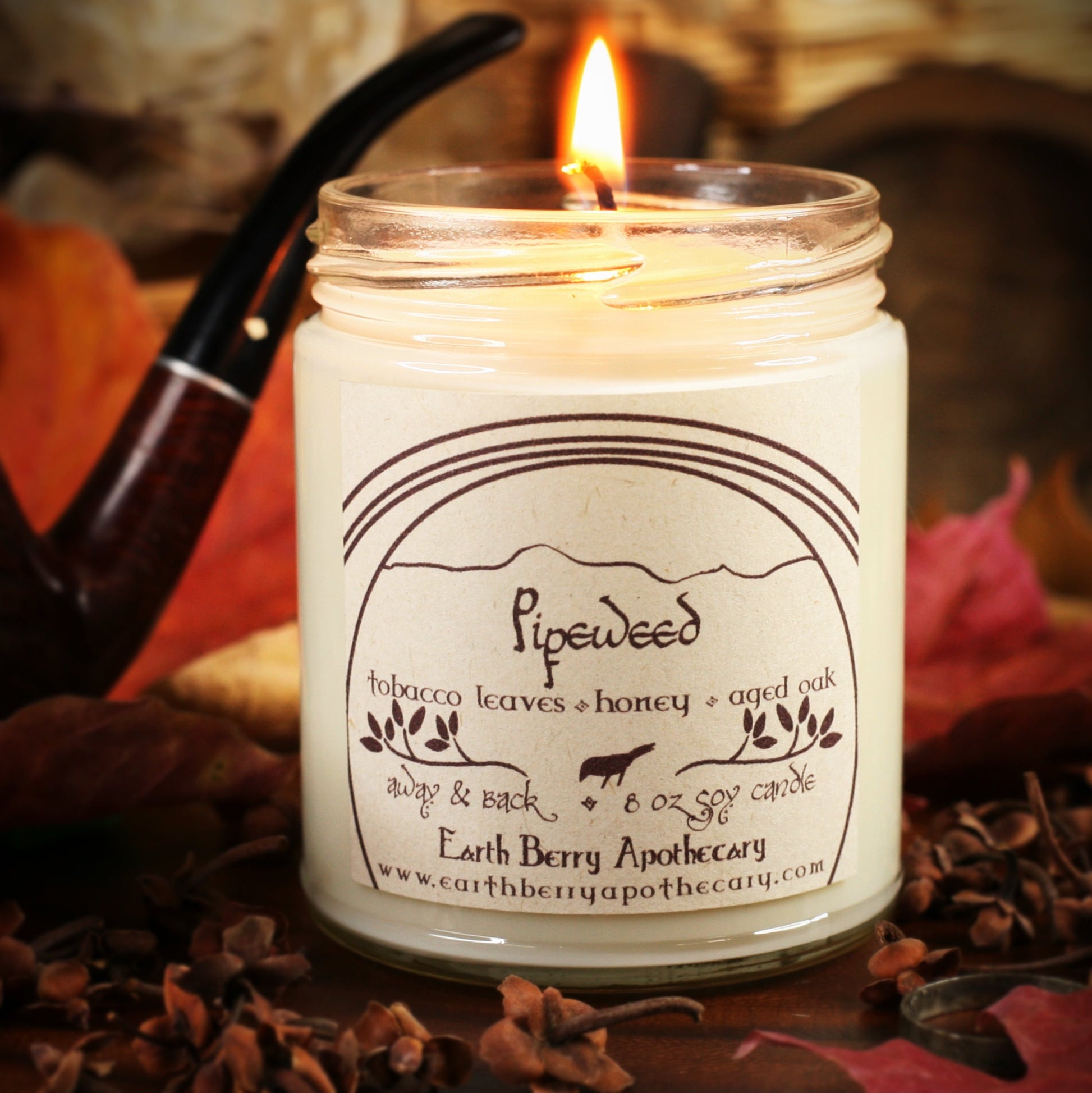 Pipeweed fantasy warm honey tobacco scented candle