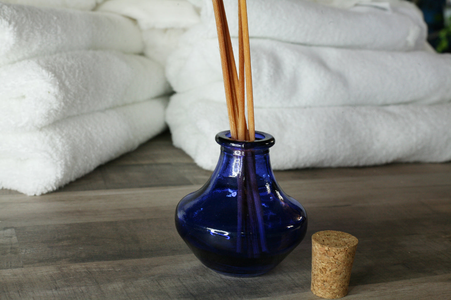 Cobalt Blue Reed Diffuser with Cork Lid