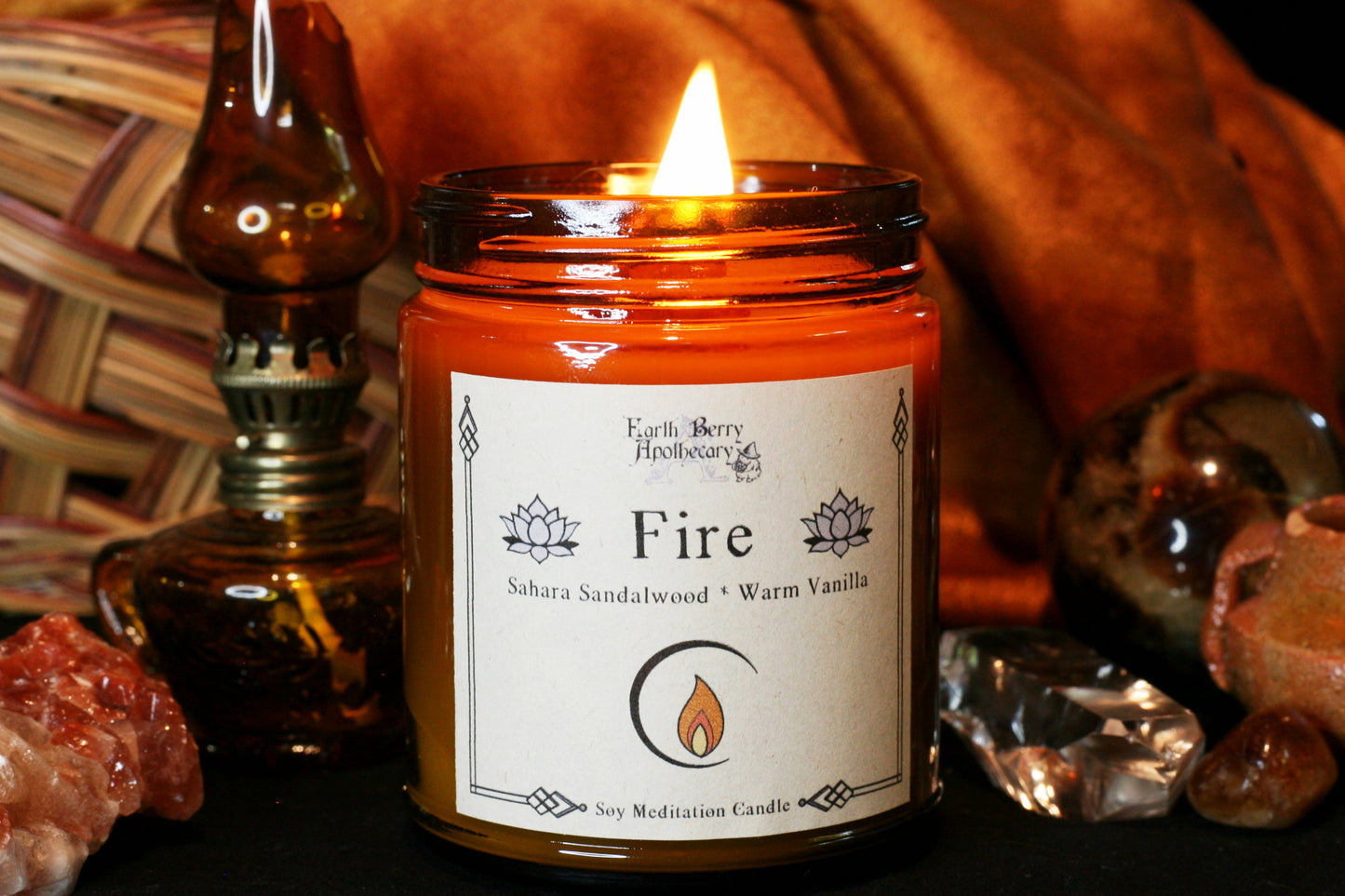 Crackling Wood Wick Candle Handcrafted with  