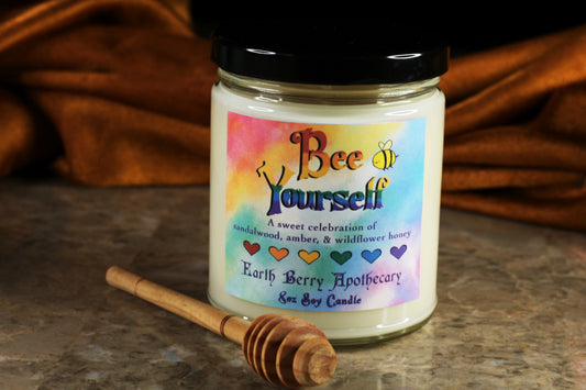 bee yourself honey scented rainbow soy candle